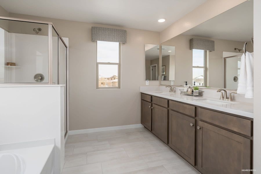 Primary Bathroom Rendering - Antelope at Sunset Farms in Tolleson, Arizona | Landsea Homes