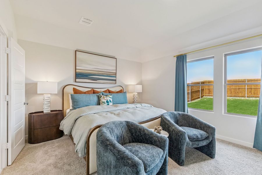 Primary Suite in a Terra Vella Hayden Model Home in Fort Worth TX by Trophy Signature Homes