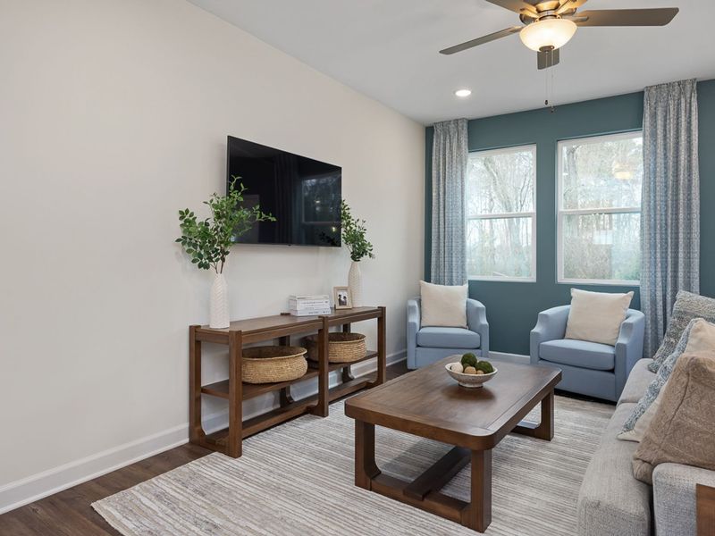 Furnished interior in a model home at Gregory Village Townhomes in Lillington (Image 7).