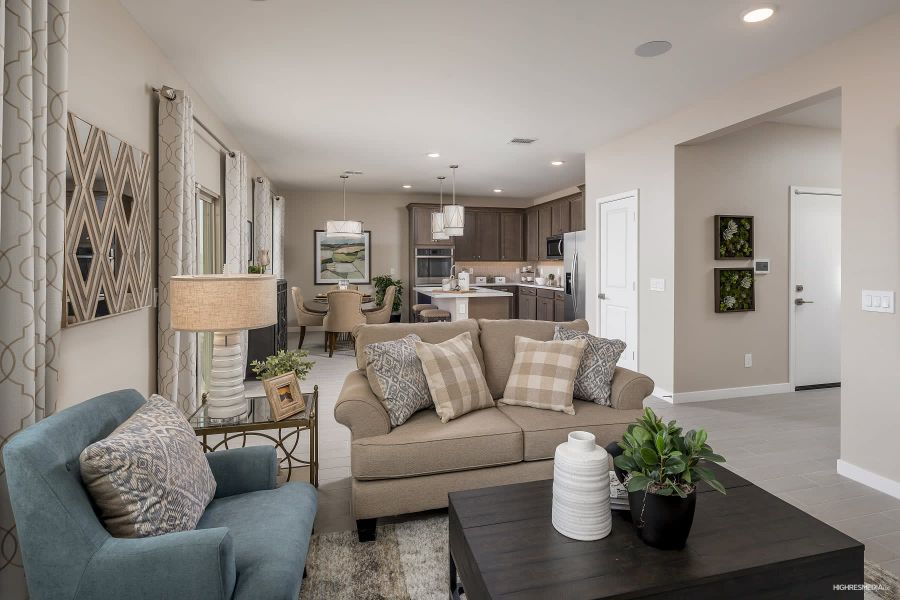 Dining Kitchen Great Room - Antelope at Sunset Farms in Tolleson, Arizona | Landsea Homes