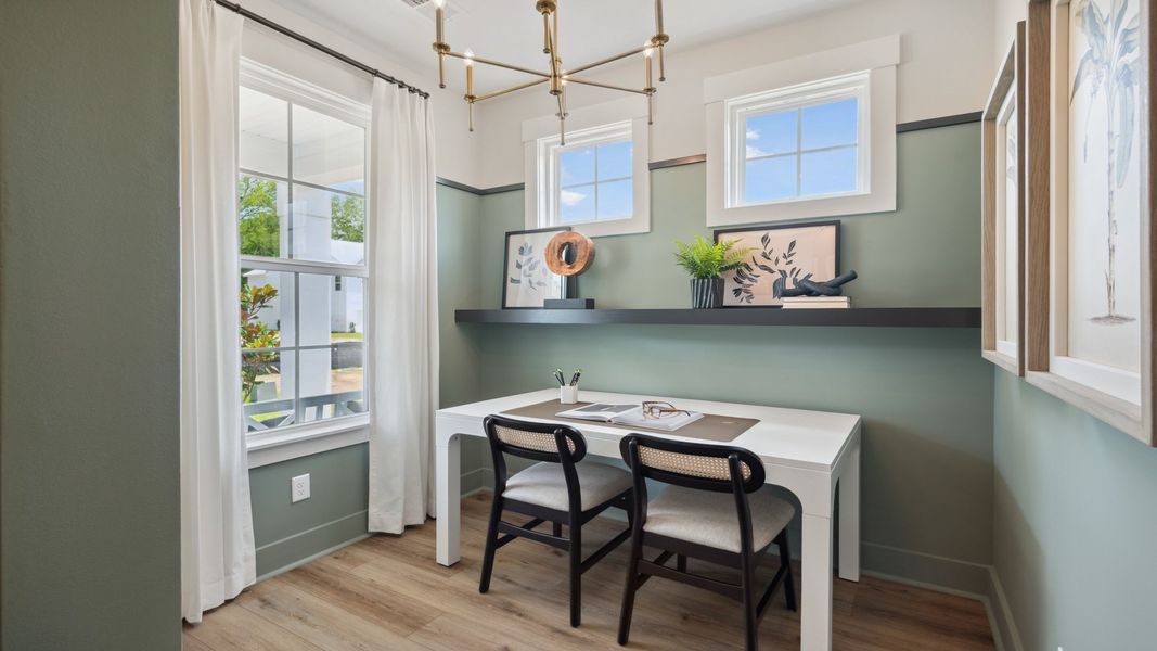 Furnished interior in a model home at Creekside at Andrews in Summerville (Image 7).