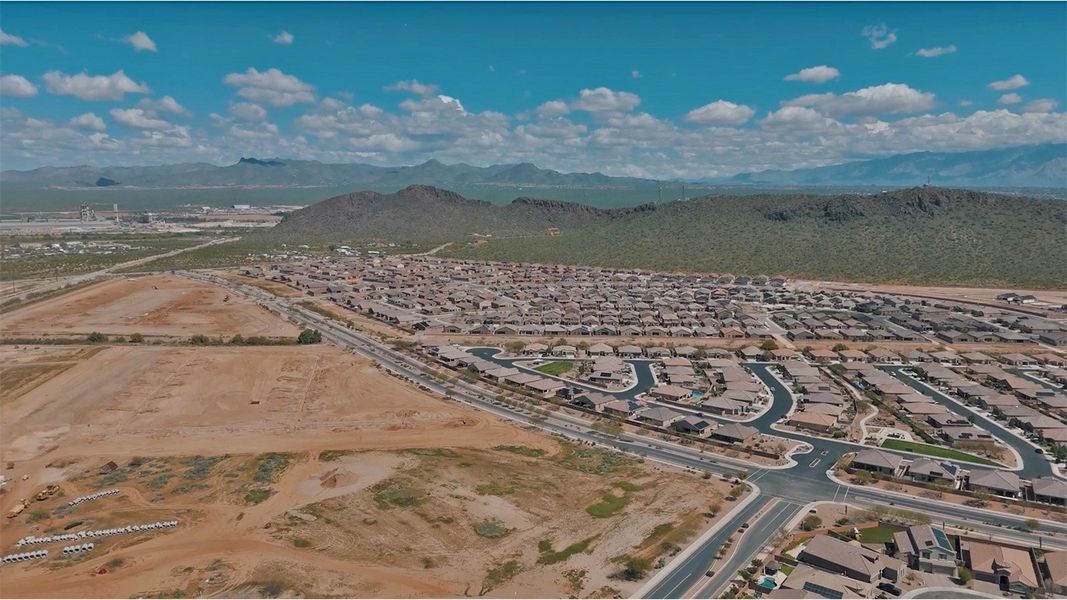 Aerial view of the Saguaro Bloom community in Marana, AZ, showing layout and nearby surroundings (Image 13).
