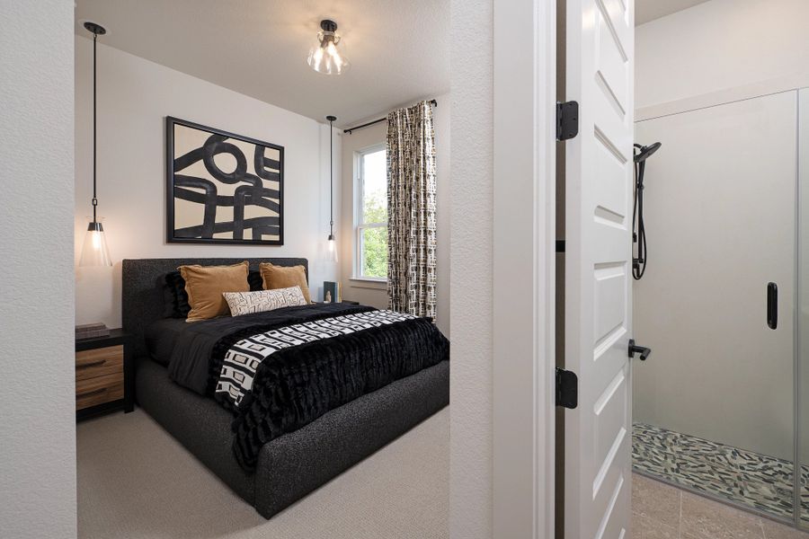 Furnished interior in a model home at Provence in Austin (Image 23).