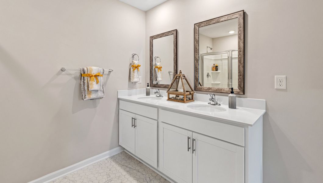 Furnished interior in a model home at Lightwood Cottages in Moore (Image 25).