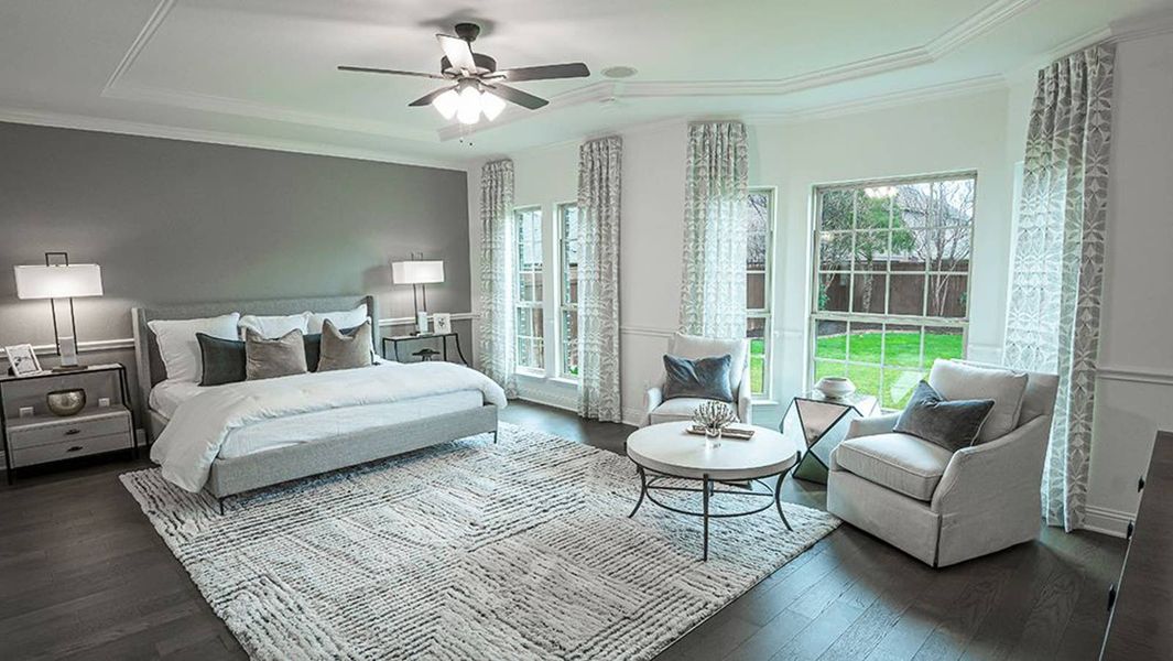 Furnished interior in a model home at Mira Lagos Crossing in Grand Prairie (Image 10).