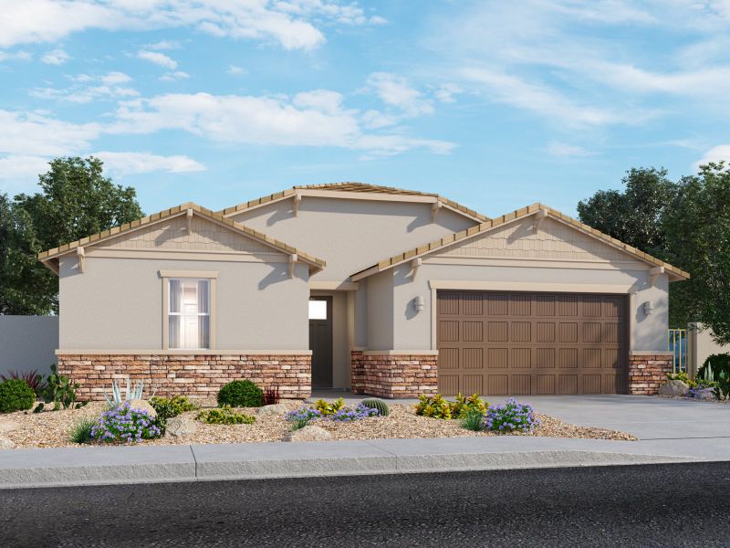 Front exterior of a home in the Naranja Trails community, located in Oro Valley, AZ (Image 11).