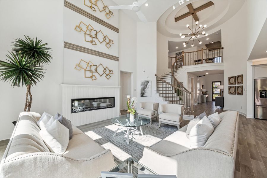Furnished interior in a model home at The Woodlands Hills – 55' in Willis (Image 10).