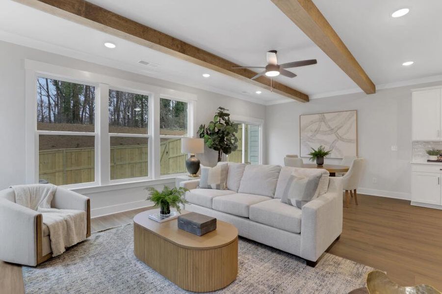 Furnished interior in a model home at Ball Ground Brook Townhomes in Ball Ground (Image 5).