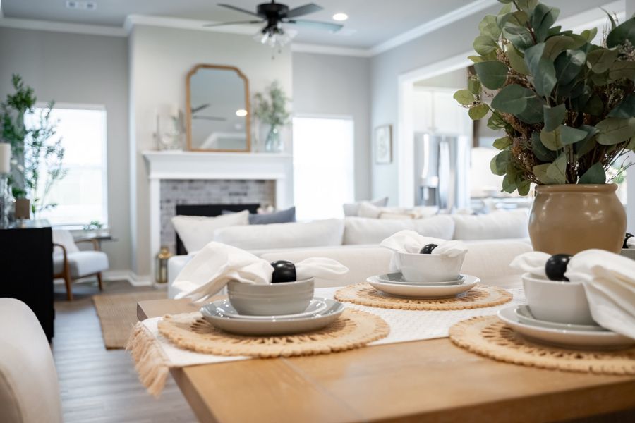 Furnished interior in a model home at Greens Prairie Reserve in College Station (Image 17).