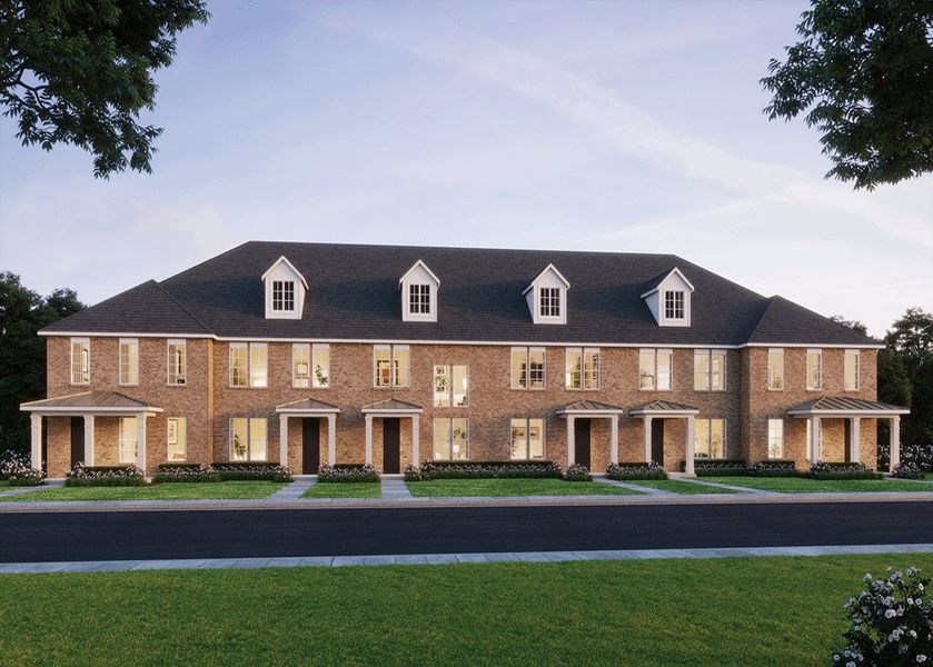 Front exterior of a home in the Village on Main Street community, located in Frisco, TX (Image 17).