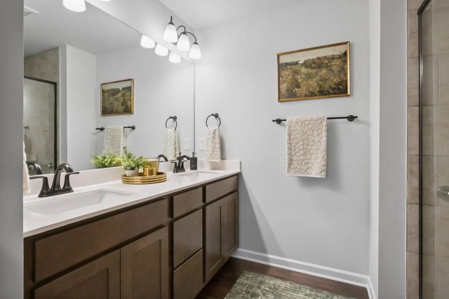 Furnished interior in a model home at Silver Leaf in Dawsonville (Image 20). Furnished interior in a model home at Silver Leaf in Dawsonville (Image 20).