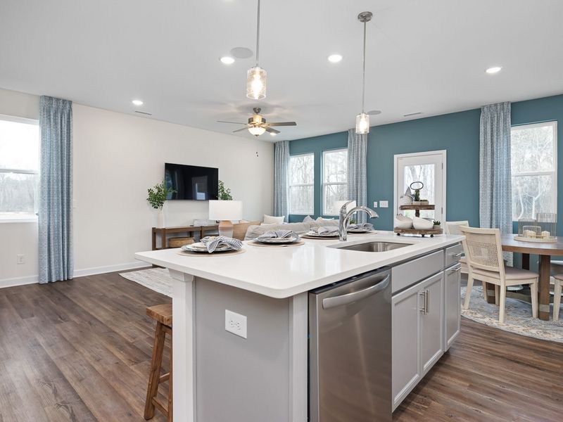 Furnished interior in a model home at Gregory Village Townhomes in Lillington (Image 10).