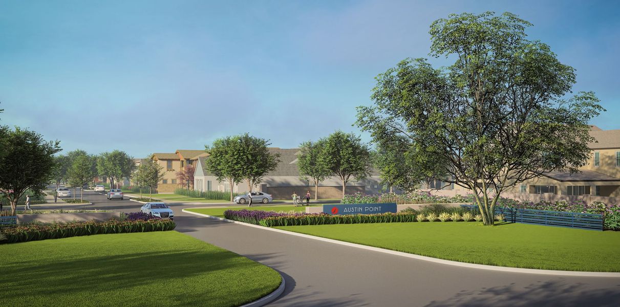 Entrance to the Austin Point 60' community in Richmond, TX, featuring signage and landscaping (Image 2).