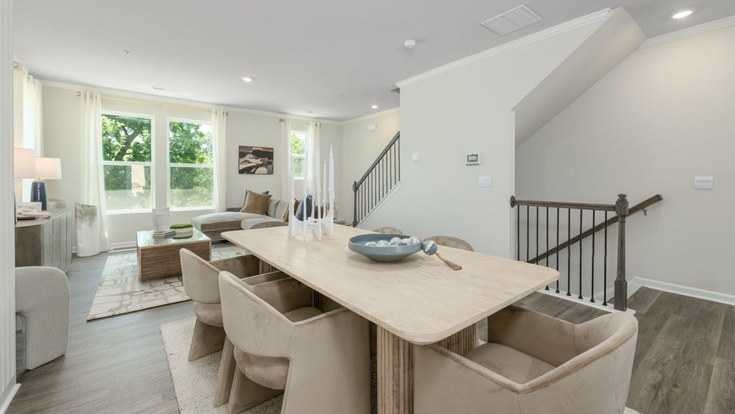 Furnished interior in a model home at Townes at Asbury in Atlanta (Image 6).
