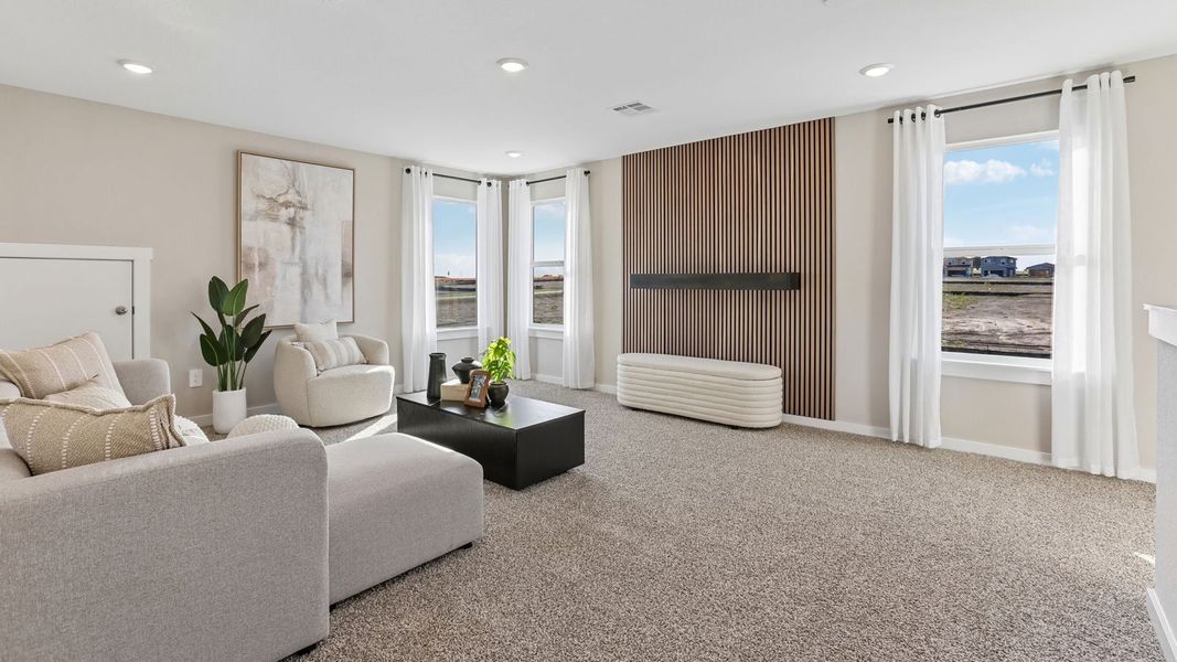 Furnished interior in a model home at Frontier in Mustang Ridge (Image 33).