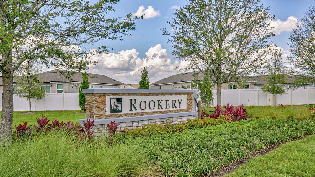 Entrance to the Rookery community in Green Cove Springs, FL, featuring signage and landscaping (Image 9).