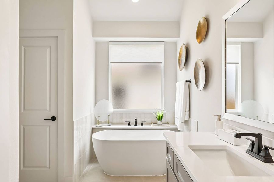 Furnished interior in a model home at Oaks of North Grove in Waxahachie (Image 7).