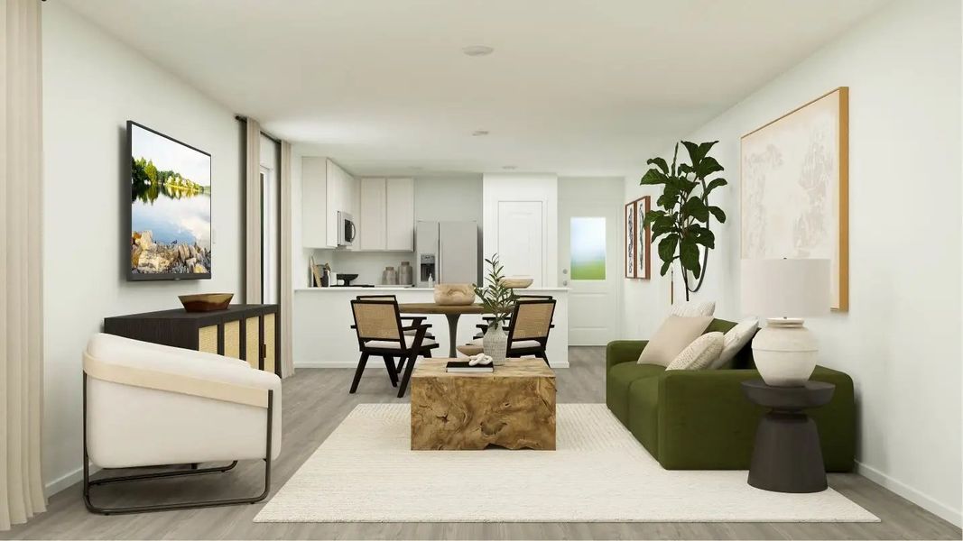 Furnished interior in a model home at Winfield Park: Belmar in Hutto (Image 5).