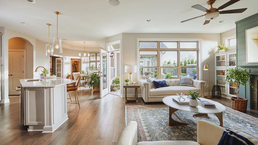 Furnished interior in a model home at The Courtyards at Hodges Farm in Charlotte (Image 9).