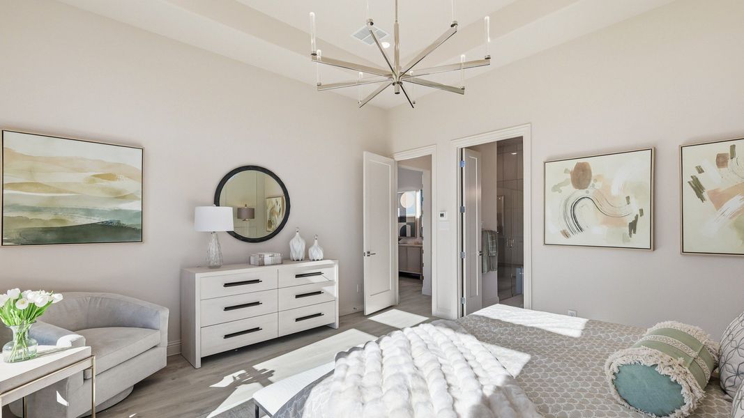 Furnished interior in a model home at Lakeshore Bluffs in Shady Shores (Image 23).