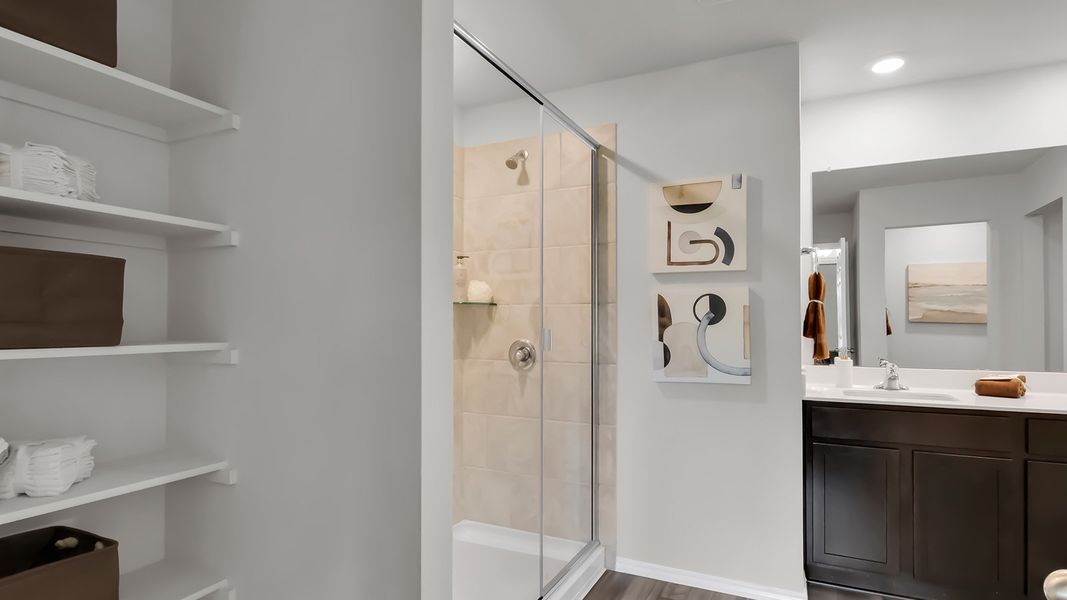 Furnished interior in a model home at Cedar Trails in Belton (Image 16).