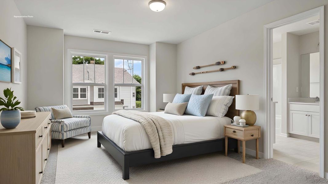 Furnished interior in a model home at Skybrook Corners in Huntersville (Image 10).