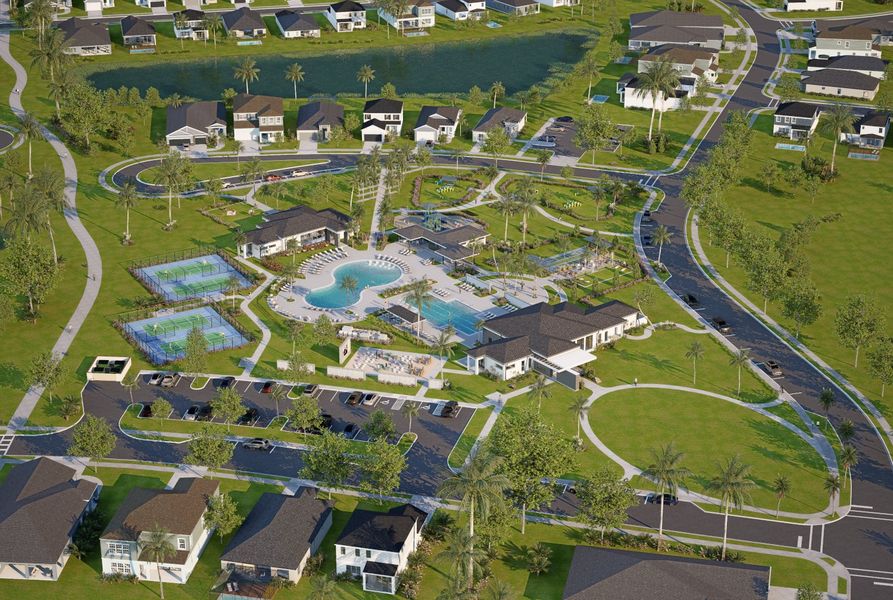 Aerial view of the Palm Grove community in Bradenton, FL, showing layout and nearby surroundings (Image 12).