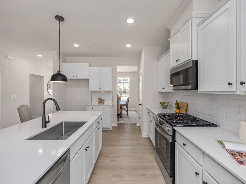 Furnished interior in a model home at Retreat at North Main in Lillington (Image 37).