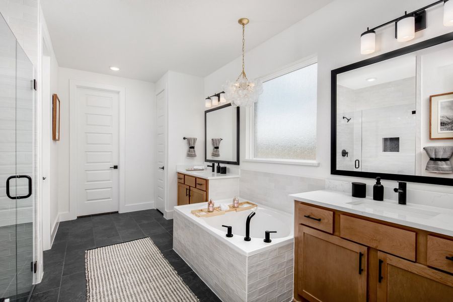 Furnished interior in a model home at Parmer Ranch in Georgetown (Image 37).