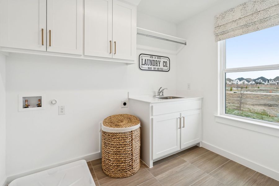 Functional Laundry Room with Storage – Mustang Lakes Celina