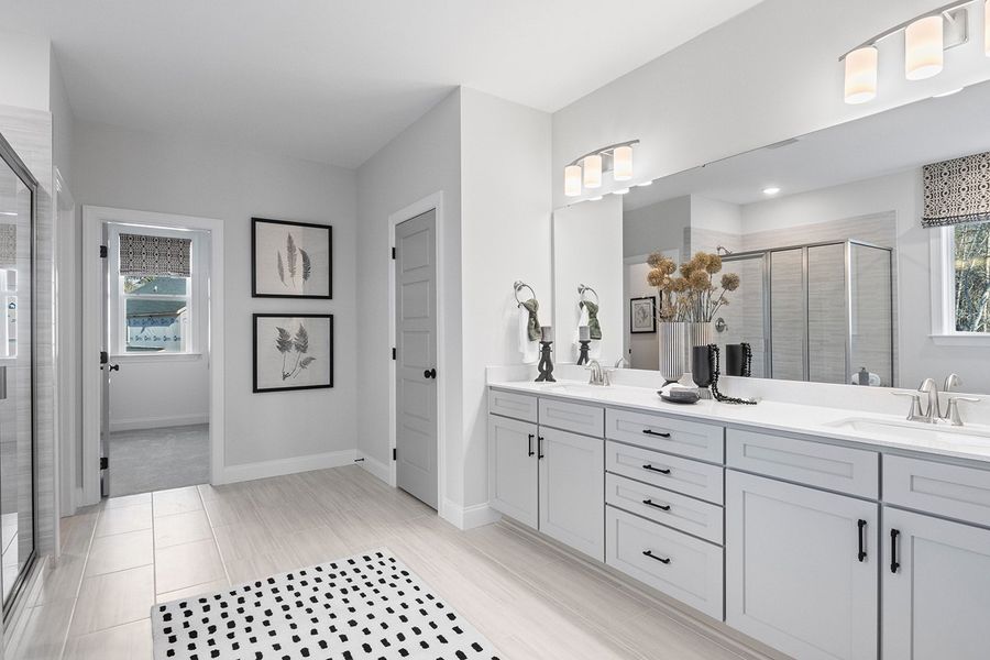 Furnished interior in a model home at Kennebec Crossing in Angier (Image 60).