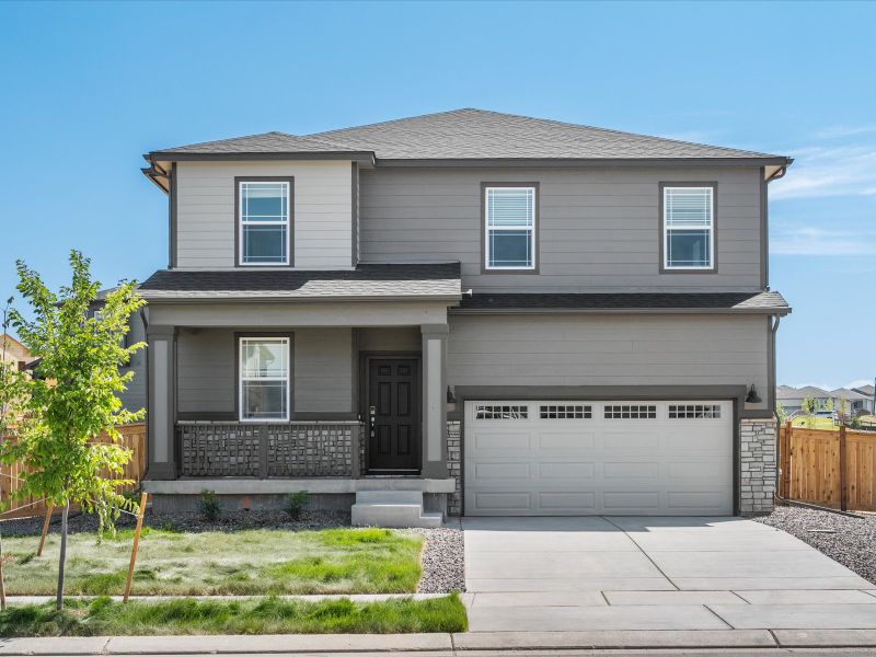 Bergamot exterior image taken at a Meritage Homes community in Commerce City, CO.