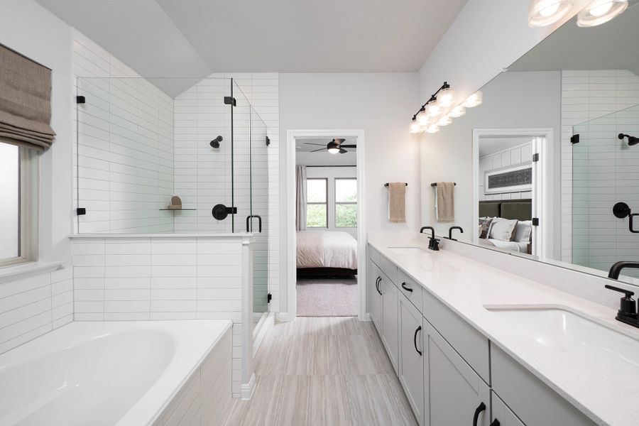 Furnished interior in a model home at The Trails at Carmel 40s in Pflugerville (Image 8).