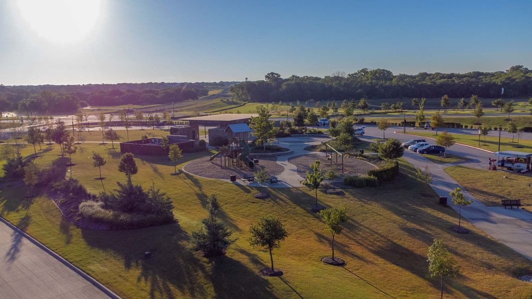 Aerial view of the Trinity Falls community in McKinney, TX, showing layout and nearby surroundings (Image 21).