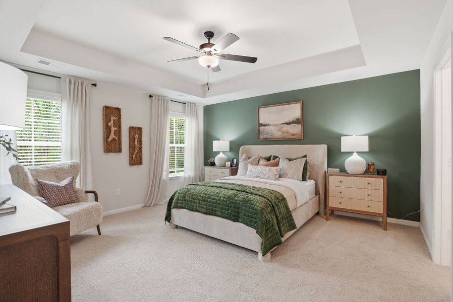 Furnished interior in a model home at Broadway Lake in Anderson (Image 36).