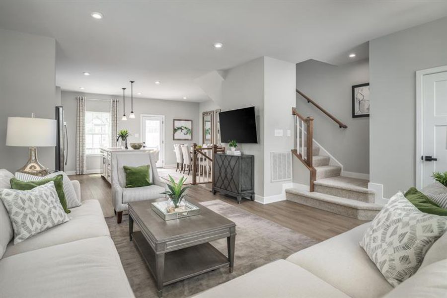 Furnished interior in a model home at Spring Branch Townhomes in Smyrna (Image 5).