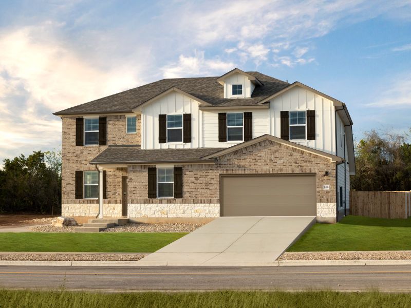 Front exterior of a home in the Opal Meadows community, located in Kyle, TX (Image 4).