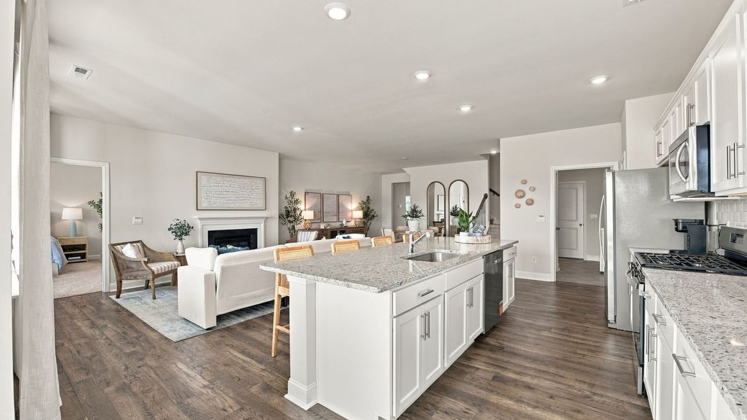 Furnished interior in a model home at West New Bern in New Bern (Image 17).