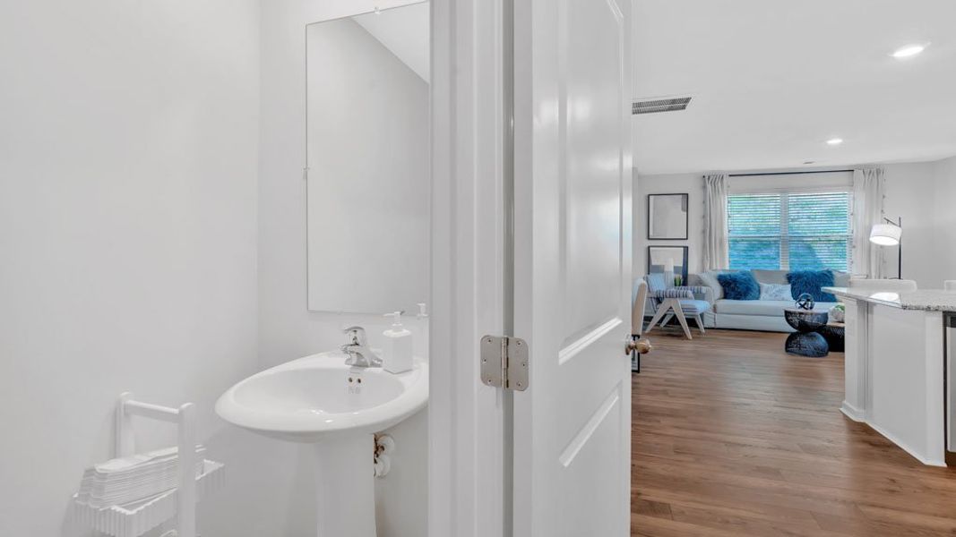 Furnished interior in a model home at Hudson Terrace Townhomes in Bristol (Image 15).