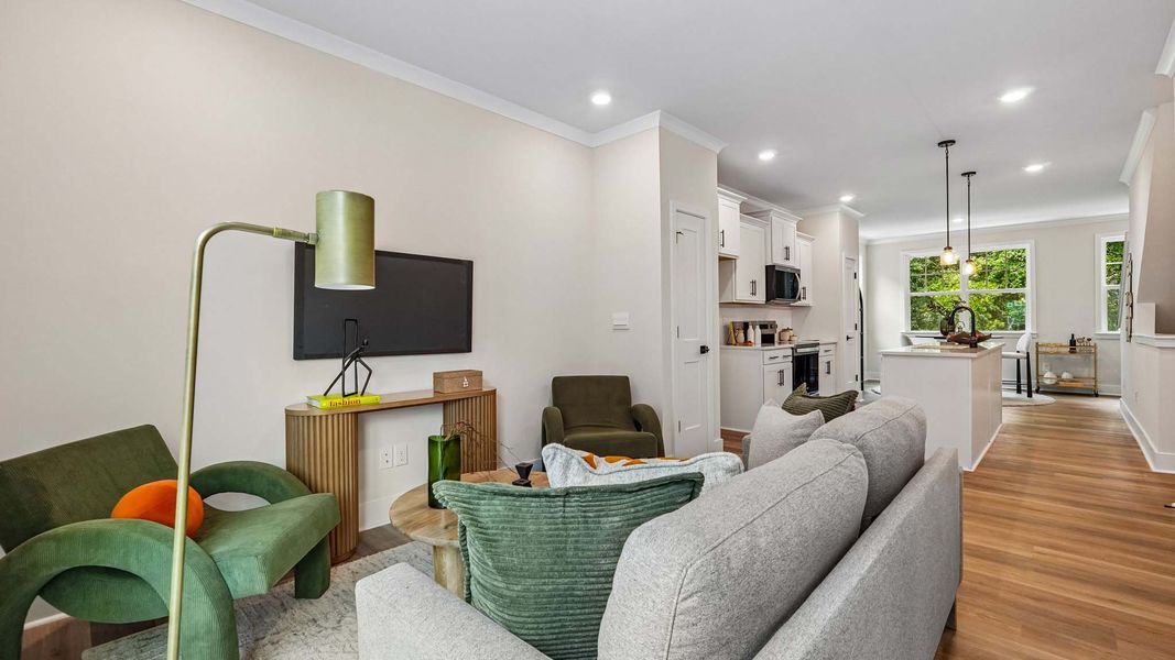 Furnished interior in a model home at Kingman Townhomes in Charlotte (Image 4).