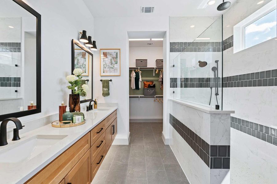 Furnished interior in a model home at Kissing Tree – Spruce Series in San Marcos (Image 39).