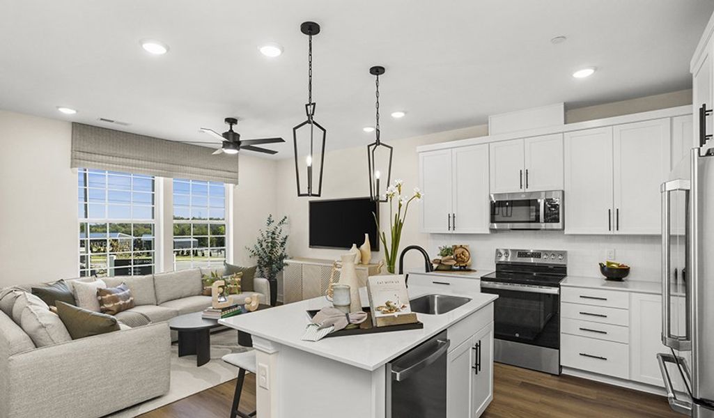 Furnished interior in a model home at The Towns at Lynwood Station in Mount Juliet (Image 14). Furnished interior in a model home at The Towns at Lynwood Station in Mount Juliet (Image 14).