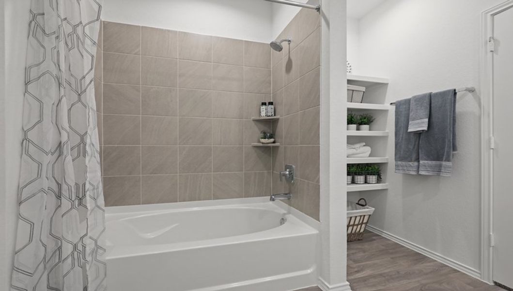 Furnished interior in a model home at Breckenridge Forest in Spring (Image 35).