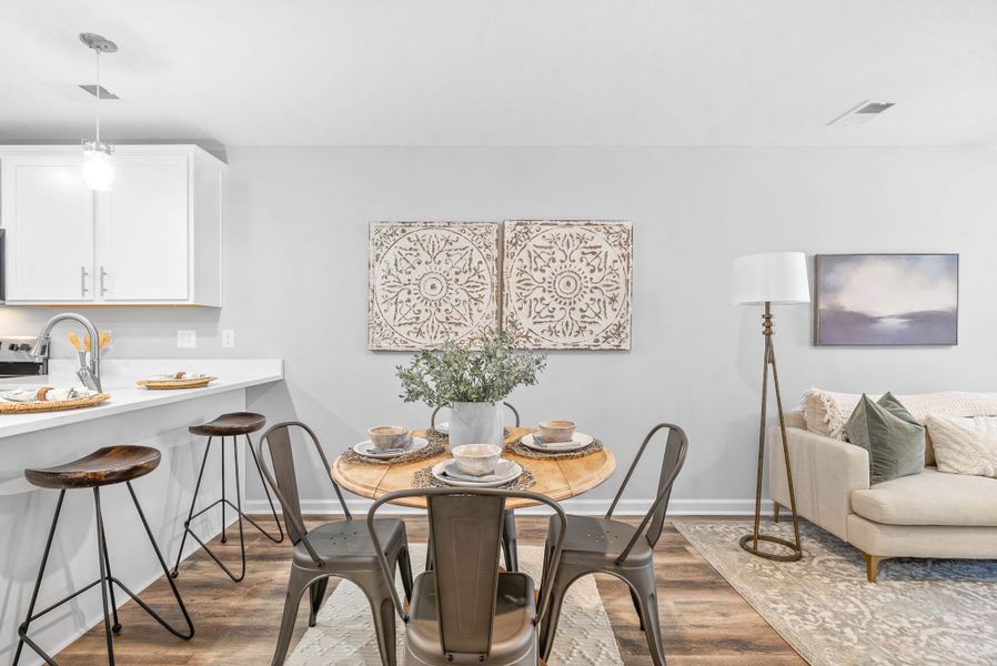 Furnished interior in a model home at Lexington Place Townhomes in Clarksville (Image 6). Furnished interior in a model home at Lexington Place Townhomes in Clarksville (Image 6).