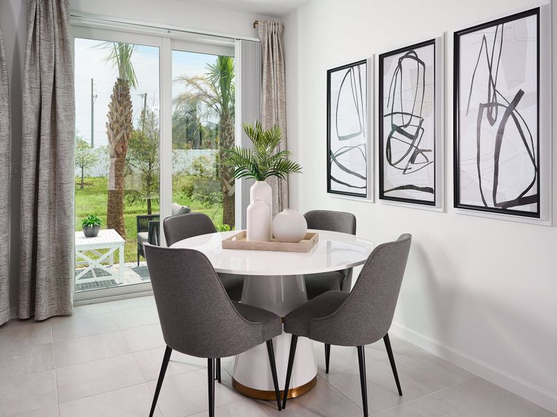 Dining Room in the Pompano floorplan modeled at Tidewater