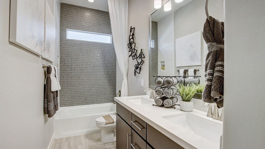 Furnished interior in a model home at Mirada Crossing in Goodyear (Image 22).