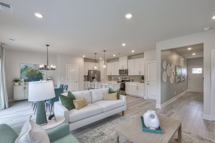 Enjoy family nights in the spacious great room. Enjoy family nights in the spacious great room.