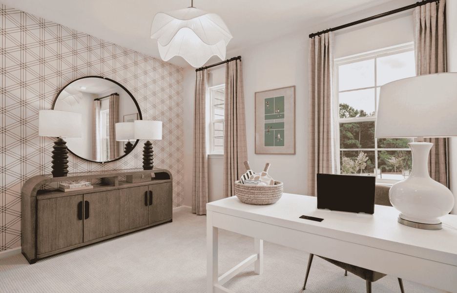 Furnished interior in a model home at Millstone in Cramerton (Image 13).