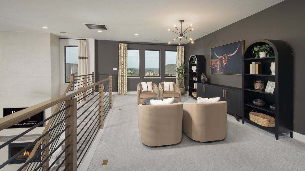 Furnished interior in a model home at Homestead 55' in Schertz (Image 18).