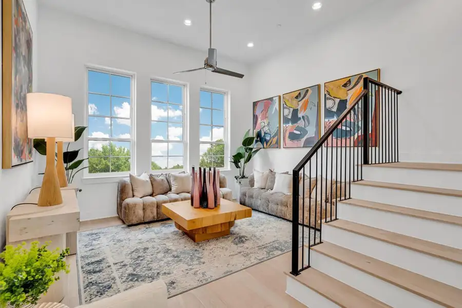 Furnished interior in a model home at Downtown Round Rock – The Depot in Round Rock (Image 6). Furnished interior in a model home at Downtown Round Rock – The Depot in Round Rock (Image 6).